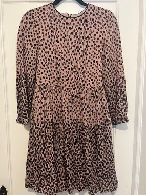 Burberry Blush Pink and Black Leopard Print Dress